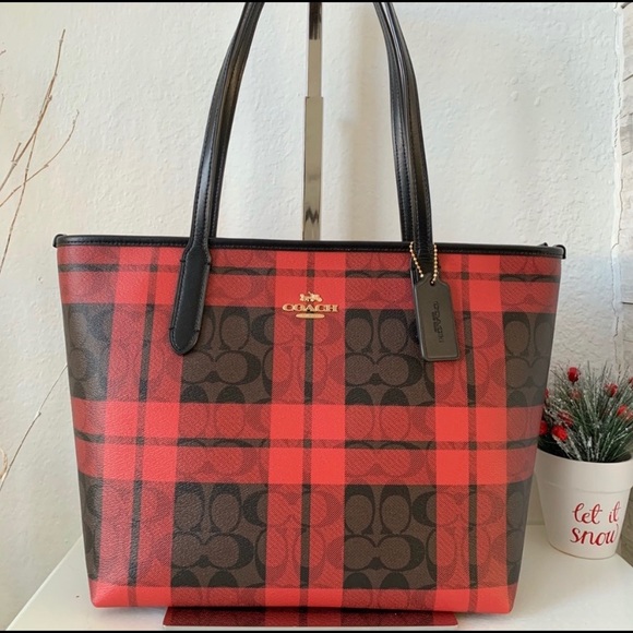 Coach Handbags - Coach Zip Top Tote In Sig Canvas F80028